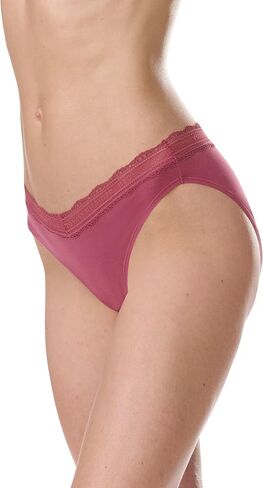 Tommy Hilfiger Women's 3pk Cotton Logo Lace Trim V Bikini in Saudi Arabia