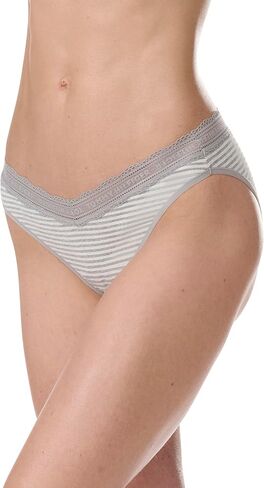 Tommy Hilfiger Women's 3pk Cotton Logo Lace Trim V Bikini in Saudi Arabia