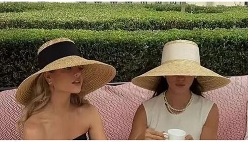 Women's French Elegant Straw Sun Hats - UPF 50+ Seaside Travel Hat, Bohemian Style Hat for Summer in Saudi Arabia