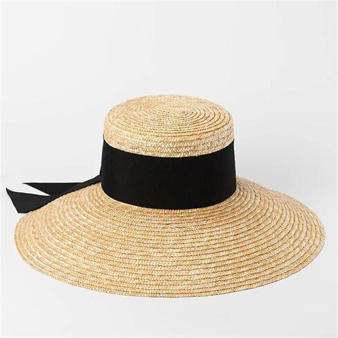 Women's French Elegant Straw Sun Hats - UPF 50+ Seaside Travel Hat, Bohemian Style Hat for Summer in Saudi Arabia