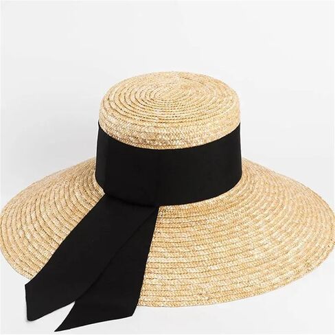 Women's French Elegant Straw Sun Hats - UPF 50+ Seaside Travel Hat, Bohemian Style Hat for Summer in Saudi Arabia