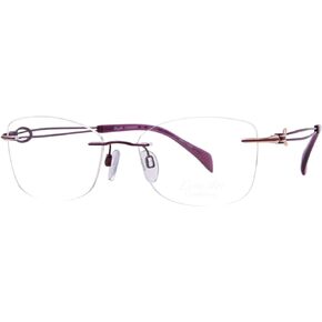Line Art Aria XL2156 WI Titanium Eyeglasses Women's Wine Rimless Square 52mm in Saudi Arabia