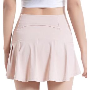 بطانة تنورة تنس رياضية للسيدات مع جيب الهاتف الذي يركض يرقص ركوب الدراجات عالية الخصر مطوي الظهر in Kuwait