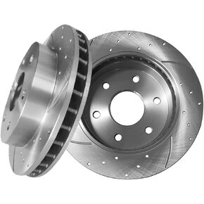 PM Auto Front 294.9mm Drilled Slotted Brake Disc Rotors For 1995-2000 Chevrolet Tahoe in Saudi Arabia