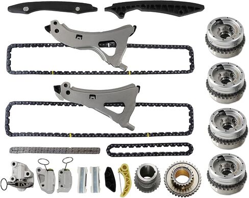 M278 مجموعة توقيت المحرك مجموعة W/VVT Sprockets 4pcs يناسب مرسيدس M278 W212 W166 W221 W222 CL500 CLS500 E500 GLE500 GLS500 ML500 S500 4.7L V8 Turbo OE M278 2780500216 in Saudi Arabia