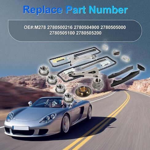 M278 مجموعة توقيت المحرك مجموعة W/VVT Sprockets 4pcs يناسب مرسيدس M278 W212 W166 W221 W222 CL500 CLS500 E500 GLE500 GLS500 ML500 S500 4.7L V8 Turbo OE M278 2780500216 in Saudi Arabia