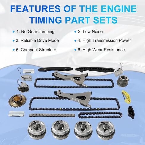 M278 مجموعة توقيت المحرك مجموعة W/VVT Sprockets 4pcs يناسب مرسيدس M278 W212 W166 W221 W222 CL500 CLS500 E500 GLE500 GLS500 ML500 S500 4.7L V8 Turbo OE M278 2780500216 in Saudi Arabia