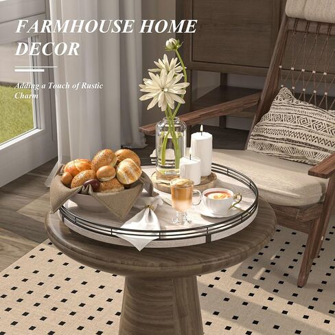 Gold Decorative Vanity Tray, 10 Inch Rotating Lazy Susan Perfume Tray with Metal Rail, Checkerboard Wood Organizer for Bathroom Counter, Dresser, Skincare, Jewelry and Makeup Display in Saudi Arabia