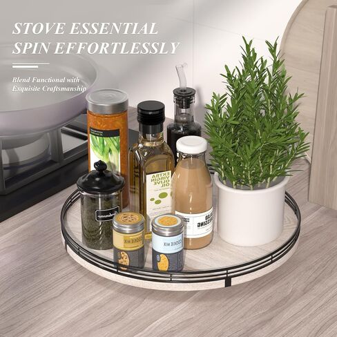 Gold Decorative Vanity Tray, 10 Inch Rotating Lazy Susan Perfume Tray with Metal Rail, Checkerboard Wood Organizer for Bathroom Counter, Dresser, Skincare, Jewelry and Makeup Display in Saudi Arabia