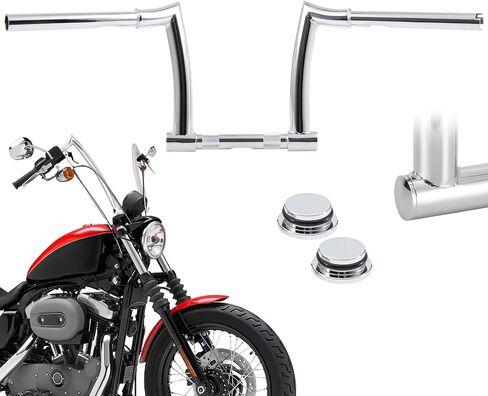 Chrome 8 بوصات Z-Bar Ape Hanger Handbar لـ Harley 07-Later XL883L و XL883N و XL1200CX و XL1200L و XL1200N و XL1200NS و XL1200T و XL1200V و XL1200X و XL1200XS in Saudi Arabia