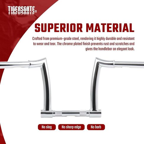 Chrome 8 بوصات Z-Bar Ape Hanger Handbar لـ Harley 07-Later XL883L و XL883N و XL1200CX و XL1200L و XL1200N و XL1200NS و XL1200T و XL1200V و XL1200X و XL1200XS in Saudi Arabia