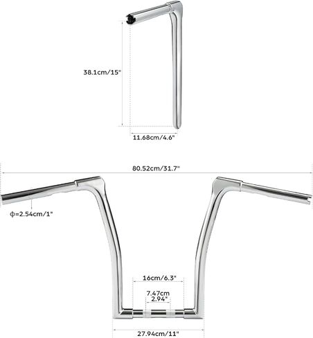 TCMT Chrome 1.25 "Ape Hoosers 15" Rise Handbar fit for Harley Softail FXLR FXBB 2018-2024 in Saudi Arabia