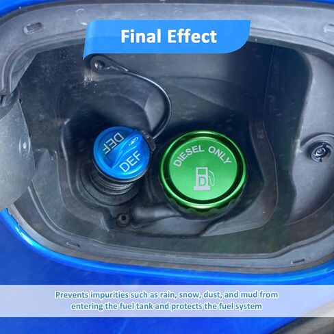WSays Green Magnetic Diesel Cap 6061 متوافق مع Dodge RAM 1500 2500 3500 2019-2024 استبدال الجزء 82215782 in Saudi Arabia
