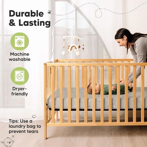 KeaBabies 2-Pack Fitted Crib Sheets for Boys, Girls, Baby - Soft Bamboo Viscose Cotton, 52x28 Standard Crib Mattress Sheets, Toddler Bed Mattress Cover, Gender Neutral, Breathable, Durable (Sage) in Saudi Arabia
