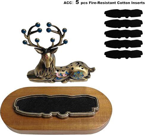 Elk-Shaped Enamel Brass Incense Holder with Ash Catcher for Sticks, Cone Incense, and Smaller Incense (Up to 10cm), Spiritual Home Decor, Altar Centerpiece, and a Unique Meditation Gift. in Saudi Arabia