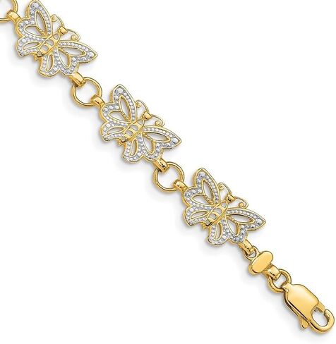 المجوهرات 14K الذهب الأصفر المصقول و bracelet Angel Wings Butterfly Butterfly Bracele in Saudi Arabia