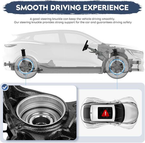Tadamark Front Riteing Detering Knuckle & Wheel Bearing مجموعة ملائمة لـ Toyota Sienna V6 2004-2010 3.3L 3.5L ، FWD 698-424 ، 698424 جانب الركاب in Saudi Arabia
