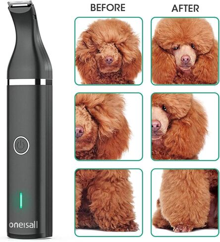 oneisall Dog Clippers with Double Blades,Cordless Small Pet Hair Grooming Trimmer,Low Noise for Trimming Dog's Hair Around Paws, Eyes, Ears, Face, Rump (White) in Kuwait