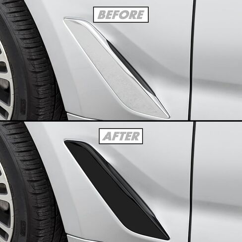 SlickMod Chrome Delete Blackout Vinyl Overlay for 2017-20 BMW 5 Series Sedan Fender Trim (Gloss Black) in Saudi Arabia