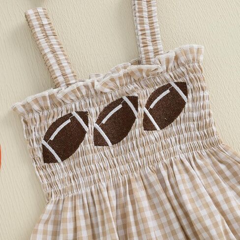 Newborn Baby Girl My First July 4th Outfit Letter Embroidery Shirred Sleeveless Bubble Romper Set Infant Clothes in Kuwait