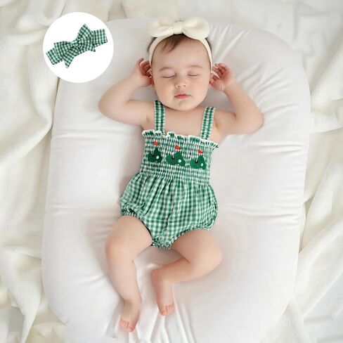 Newborn Baby Girl My First July 4th Outfit Letter Embroidery Shirred Sleeveless Bubble Romper Set Infant Clothes in Saudi Arabia