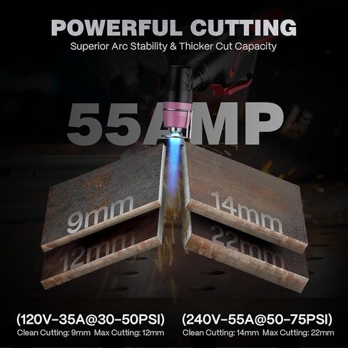 ARCCAPTAIN iControl Cut55 Pro Plasma Cutter, [APP Control] 55 Amp Non-Touch Pilot Arc 110V/220V Plasma Cutter Machine, Large LED Display and 2T/4T, 3/4 inch Maximum Cut, DC Inverter IGBT in Saudi Arabia