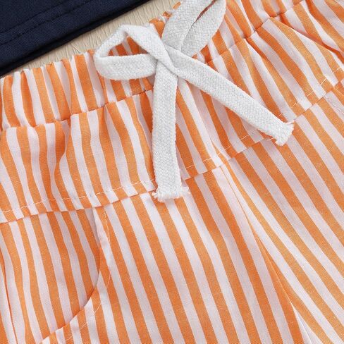 Toddler Baby Boy Summer Outfits Short Sleeve Embroidered T Shirt Tees + Striped/Plaid Shorts Infant Clothes Set in Kuwait