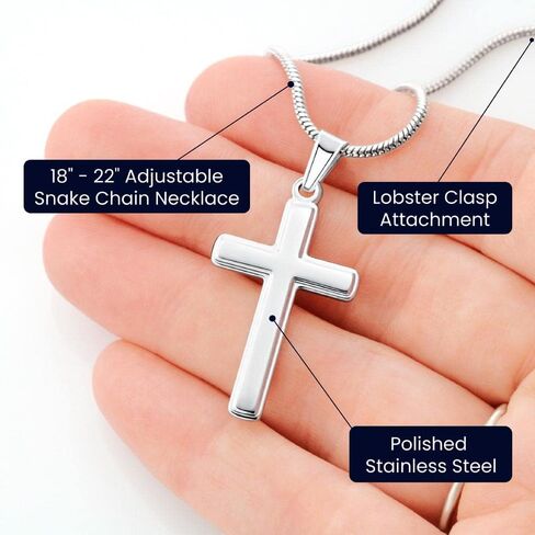 Custom Engraved Police Officer's Prayer Cross Necklace, Police Academy Graduation Present, Police Office Religious Jewelry, Police Officer Message Box in Saudi Arabia