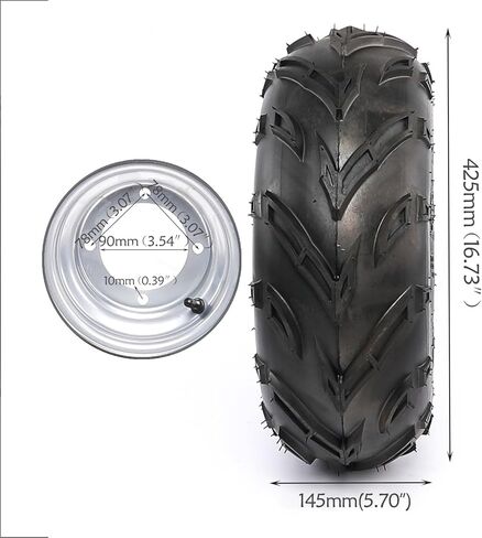 7 inch 16x8-7 16x8x7 16x8.00-7 Tire Rim 4 Lug Wheel 110mm Bolt Distance for Taotao Coolster ATV Go Kart Quad Buggy Mini Bike 70cc 90cc 110cc 125cc (4) in Saudi Arabia