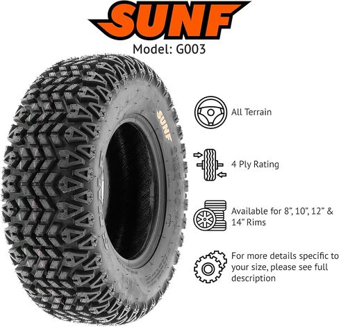 Set of 4 SunF G003 all-terrain 21x7-10 Front & 21x7-10 Rear ATV UTV Golf-Cart Turf Trail Tires, 4 Ply, Rim(s) NOT included in Kuwait