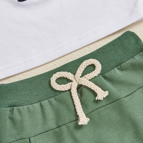fhutpw Toddler Baby Boy Summer Clothes Embroidery T-Shirt Casual Shorts Sets Infant Truck Excavator Dinosaur Pattern Outfits in Saudi Arabia