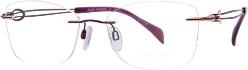 Line Art Aria XL2156 WI Titanium Eyeglasses Women's Wine Rimless Square 52mm in Saudi Arabia