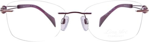 Line Art Aria XL2156 WI Titanium Eyeglasses Women's Wine Rimless Square 52mm in Saudi Arabia
