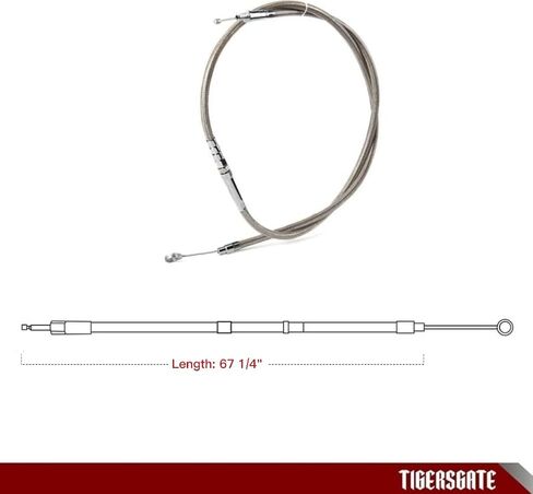 كابل القابض الممتد للـ Tigersagte لعام 1986-2013 Harley Sportster XL & 2004-2020 Sportster Models (Chrome ، Stainless Steel ، +10 "، 67 1/4 ') in Saudi Arabia