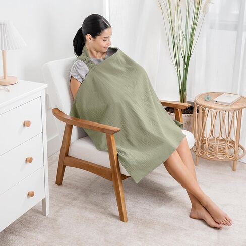 Comfy Cubs Muslin Nursing Cover - 100% Muslin Breastfeeding Cover for Moms - Soft & Breathable Baby Nursing Scarf with Adjustable Neck Strap - Portable, Lightweight & Privacy Coverage - Sand in Saudi Arabia