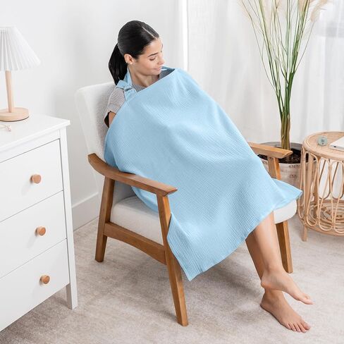 Comfy Cubs Muslin Nursing Cover - 100% Muslin Breastfeeding Cover for Moms - Soft & Breathable Baby Nursing Scarf with Adjustable Neck Strap - Portable, Lightweight & Privacy Coverage - Sand in Saudi Arabia