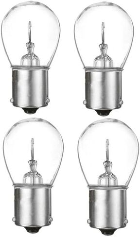 4pcs 24v 21w 7507 BAU15S S25 PY21W 12496 1156PY AMBER Halogen Plugip Lutt Lights Lights Auto Stop Laud Brake Tail مصباح DC 24V 21W (زجاج العنبر) in Kuwait