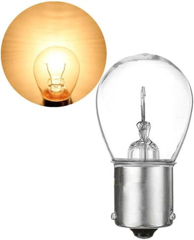 4pcs 24v 21w 7507 BAU15S S25 PY21W 12496 1156PY AMBER Halogen Plugip Lutt Lights Lights Auto Stop Laud Brake Tail مصباح DC 24V 21W (زجاج العنبر) in Kuwait