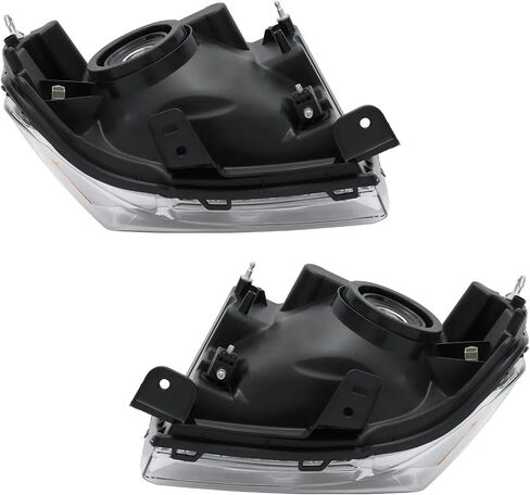 Pensun Assembly Assembly Fit for Ford Expedition 2007-2014 ، استبدال المصابيح الأمامية على غرار OE ، عاكس Chrome Housing & Amber ، فقط لنماذج الهالوجين (جانب السائق وجانب الراكب) in Kuwait