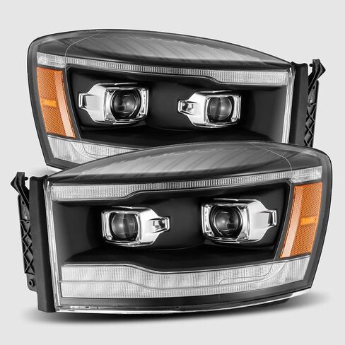 Alpharex (Pro-Series) 2006-2008 Dodge Ram Projector المصابيح الأمامية-Alpha-Black in Kuwait