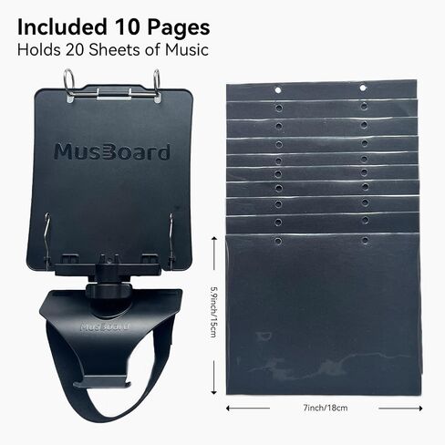 Marching Lyre MB-SB10, Adjustable Marching Band Music Lyre for Snare Drum and Bass Drum with 10 Pages, Holds 20 Sheets of Music in Kuwait