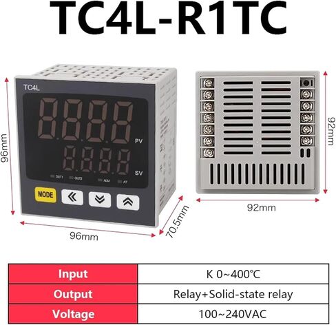 TC4 وحدة التحكم في درجة الحرارة الرقمية عرض ترموستات ذكي عالي الدقة PID ضبط مزدوج الإخراج K 100-240VAC (TC4L-R1TC) in Saudi Arabia