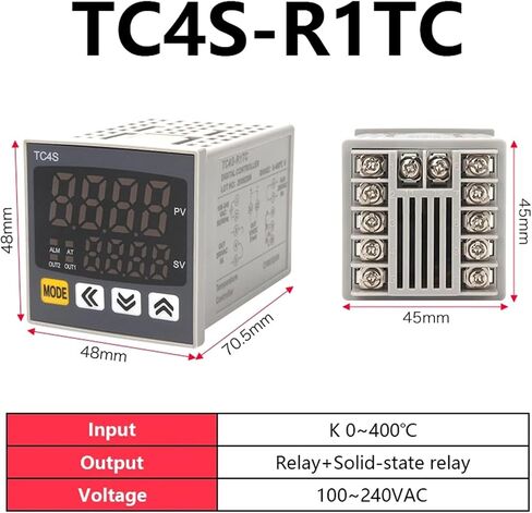 TC4 وحدة التحكم في درجة الحرارة الرقمية عرض ترموستات ذكي عالي الدقة PID ضبط مزدوج الإخراج K 100-240VAC (TC4L-R1TC) in Saudi Arabia