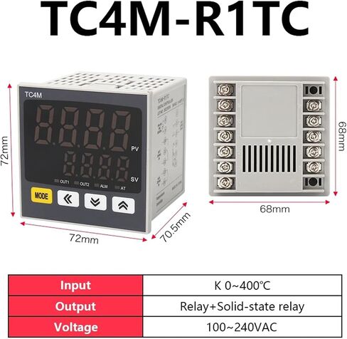 TC4 وحدة التحكم في درجة الحرارة الرقمية عرض ترموستات ذكي عالي الدقة PID ضبط مزدوج الإخراج K 100-240VAC (TC4L-R1TC) in Saudi Arabia