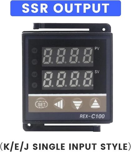 Rex-C100 Digital PID Thermostat SSR Relay Output K J E Type Thermocouple Input 220V rex c100 Temperature Controller 0-400℃(SSR - Single Input) in Saudi Arabia