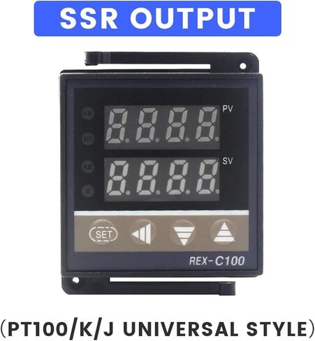 Rex-C100 Digital PID Thermostat SSR Relay Output K J E Type Thermocouple Input 220V rex c100 Temperature Controller 0-400℃(SSR - Single Input) in Saudi Arabia