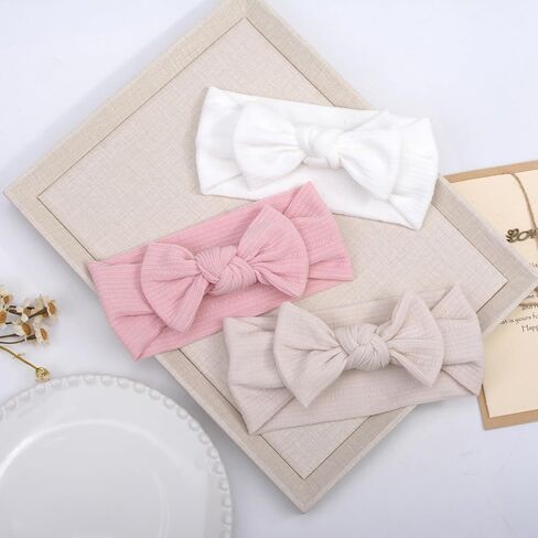 3 PCS Baby Hapbands ناعمة نايلون شعر مع أقواس إكسسوارات شعر الفتيات لطفل الأطفال الصغار in Kuwait
