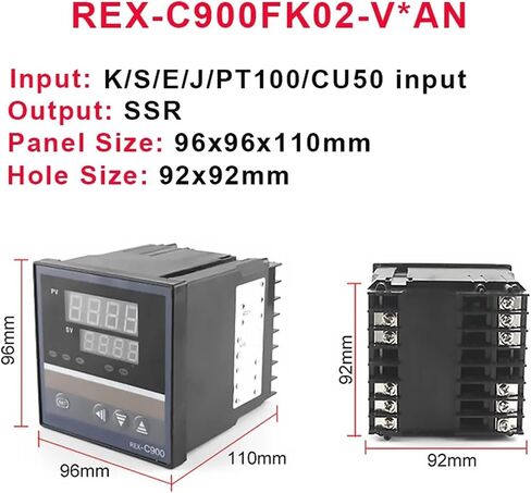 REX-C900 PID Digital Intelligent Temperature Controller Universal Input SSR/Relay Output Thermostat 110V to 240V FK02-M*an/V*an(Relay Output) in Saudi Arabia