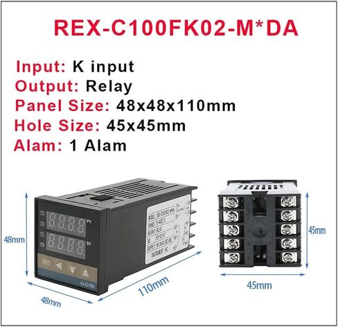 REX- C100 Digital Intelligent Temperature Controller K/Universal Input SSR/Relay Output Thermostat 110V to 240V Work Voltage(K in Relay Out) in Saudi Arabia