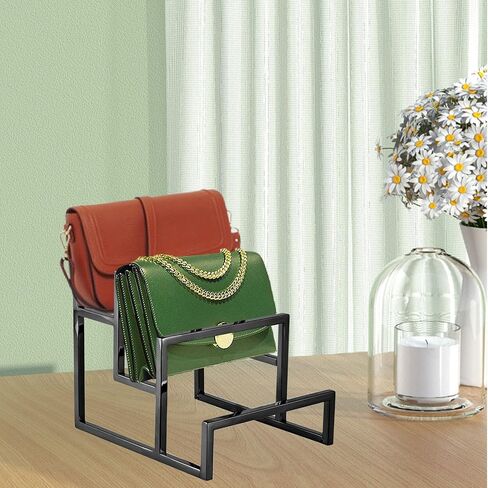Clutch Purse Display Stand, 3 Layer Stainless Steel Wallet Display Stand Clutch Handbag Holder for Boutique Store and Home Retail, Titanium Gold in Saudi Arabia